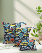 ALVABABY 3 Cloth Diaper Wet Dry Bags Waterproof Reusable with Two Zippered Pockets Travel Beach Pool Daycare Soiled Baby Items Yoga Gym Bag for Swimsuits or Wet Clothes Small medium Large 3L-SML09