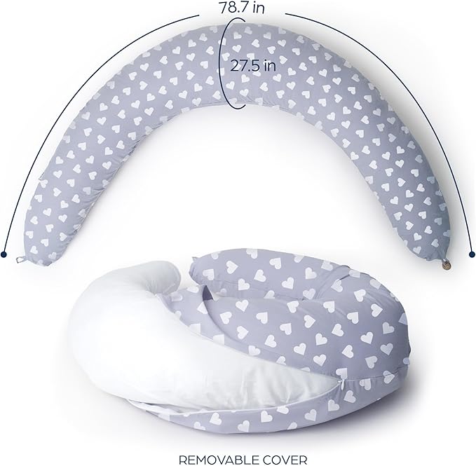 Niimo XXL Pregnancy Pillow & Baby Feeding Pillow - 2022 Double Platinum Winning Maternity Pillow, 100% Cotton Pregnancy Pillow Cover, Machine-Washable, Pregnancy Must Haves
