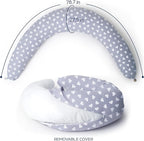 Niimo XXL Pregnancy Pillow & Baby Feeding Pillow - 2022 Double Platinum Winning Maternity Pillow, 100% Cotton Pregnancy Pillow Cover, Machine-Washable, Pregnancy Must Haves