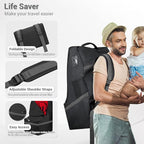 Car Seat Travel Bag - Padded, Comfortable, Durable, Roomy Gate Check Carseat Cover Backpack Fits 3-in-1，Convertible, Booster & Infant Car Seats for Airplane, Airport, Gray