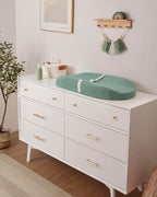 Blissful Diary Muslin Baby Changing Pad with Waterproof Lining Foam, Diaper Changing Table Pad with Cover for Dressers (Roman Green, Avocado)