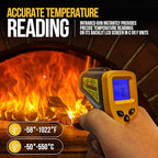 Infrared Thermometer Gun - Digital Food & Surface Temp Gun (-58F to 1022F) for Pizza Oven, Grill, Meat, HVAC, Engine