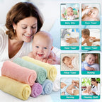 HOMEXCEL Baby Washcloths 24 Pack-Microfiber Baby Bath Face Towel 11.5 x 11.5 Inch Extra Absorbent and Soft Burp Cloth and Wash Cloths for Newborn-Infants and Toddlers-Gentle On Sensitive Skin