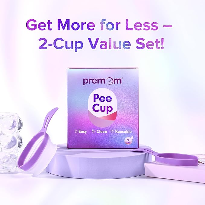 Premom 2 Urine Cups for Ovulation & Pregnancy Tests: Reusable & Collapsible Pee Cups for Home Fertility Testing | Easy to Use & Clean - Essential Kit for Women with Urine Sample Detection
