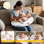 Nursing Pillow, Breastfeeding Pillow with Removable Cover, Ergonomic Breast Feeding Pillow, Baby Feeding Support Cushion for Mom Easier Breastfeeding- Original Size/Dinosaurs