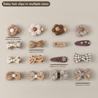 Baby Girl Hair Clips Set 20Pcs Tiny 2" Toddler Hair Bows Fully Covered Barrettes Clips for Babies Kids Small Hair Accessories