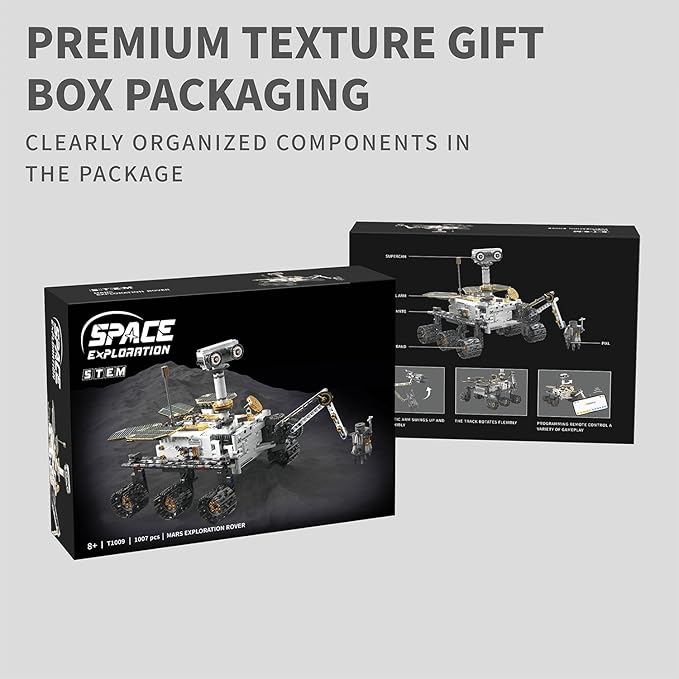 Remote & APP Controlled Mars Rover, STEM Building Set for Boys Ages 8-14, Space Toys for Kids Ages 8-12, Science Gift for Boys & Girls (1007 PCS)