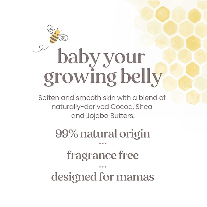 Burt's Bees Christmas Gifts, Mama Belly Butter, Stretch Mark Cream for Pregnancy Massages Body & Reduces Scar Appearance, Prenatal & Postnatal Skin Care, Shea Butter & Vitamin E Rich Formula, 6.5 Oz