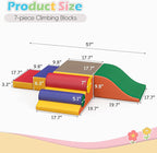 Soft Climbing Toys for Toddlers, Soft Foam Climbing Blocks, PU Leather Gym Climb & Crawl Soft Activity Playset, Indoor Climbing Toys Equipment for Kids and Children, Classic Grey, Macaron