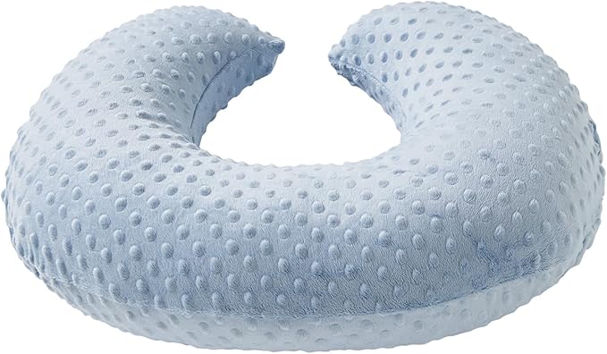 Nursing Pillow and Positioner Breastfeeding and Bottle Feeding, Propping Baby, Tummy Time, Sitting Support for Baby Boy Baby Girl, with Removable Dots Cover (Blue)