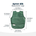 Tiny Twinkle Mess Proof Apron Bibs - 2 Pack Waterproof & Lightweight Baby Bibs for Led Weaning | 100% Recycled Polyester, Easy Clean & Machine Washable (Slate Olive,Small 6-24 Months)