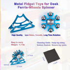 Desk-Fidget-Toys for Ferris-Wheels-Spinner: Metal Kinetic-Spinner 4mins, Cool-Gadgets for Kid Children Teen Adult EDC-Toy, ADHD Tools Cool-Stuff Stress Relief Gift for Office Home School Christmas