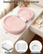 Baby Changing Pad with Waterproof & Wipe-Clean, Non-Slip Foldable PU Diaper Changing Pad, Adjustable Safety Belt, Changing Pad for Dresser, Changing Table,30"X19",Pink