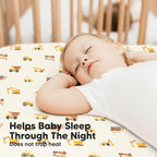 KeaBabies 2-Pack Baby Crib Sheets for Boys, Girls - 52x28 Viscose Derived from Bamboo Toddler Bed Sheets Neutral, Fitted Crib Mattress Cover for Standard Baby Bedding, Soft & Cozy (Construction)