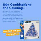 Speks Geode Pyramid 12-Piece Building Set - Cobalt - Fun Desk Toy for Adults