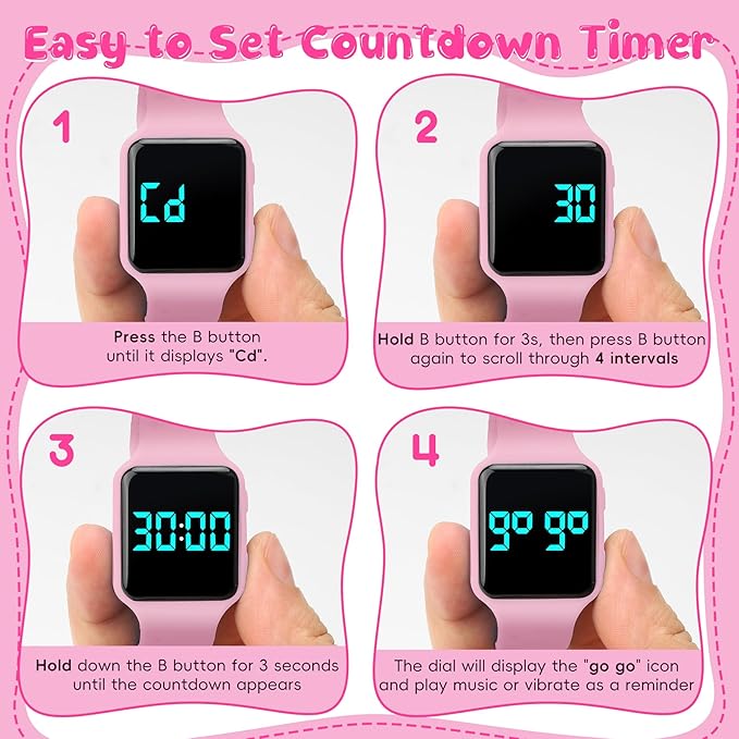 Potty Training Watch for Toddlers & Kids with Countdown, Flashing Lights, Fun Music or Vibration Alerts - Waterproof Interactive Toilet Training Reminder for Boys & Girls Ages 2-9