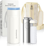 Portable Breastmilk Cooler for Outdoor, Breast Milk Cooler with 11oz Baby Bottle for Breastmilk Storage, 360° Stainless Steel Cooling Tube for 24 Hours Continuous Cooling, with Portable Carrier Bag