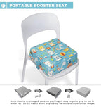 Toddler Booster Seat for Dining Table, Portable Booster Seat for Kitchen Chair, 4 Inch High-Density Foam Cushion with Adjustable Safety Straps and Non-Slip Bottom, Perfect for Kids Travel and Daily