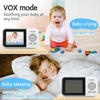 Video Baby Monitor with Camera No WiFi 1200ft Long Range, 2.8" Plug & Play Diaplay, Auto Night Vision, 5 Lullabies Portable Baby Sound Monitor, Baby Room Use, for Baby/Elderly