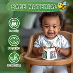 Montessori Educational Insect Busy Cube Toys for 1+ Year Old Boys Girls, Car Seat Airplane Travel Sensory Toys for Toddlers 1-3, 1st Birthday Gifts 6 12 Months