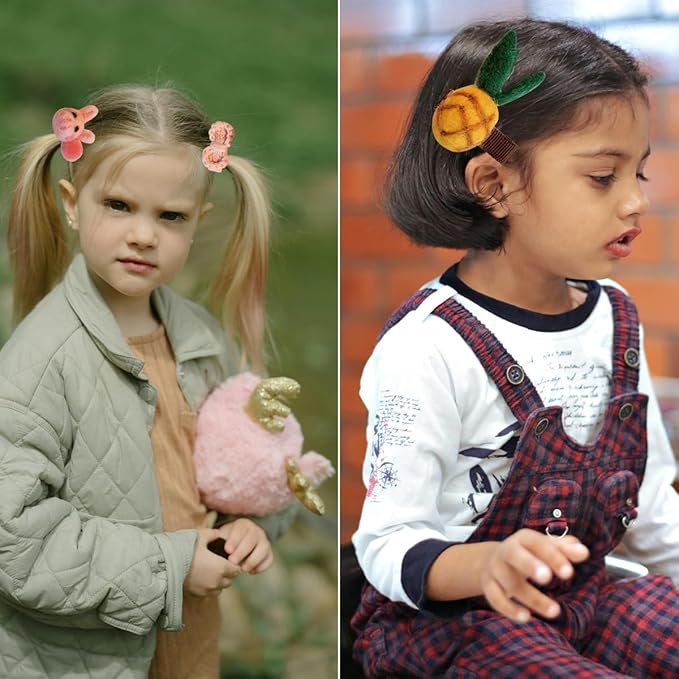 FZBNSRKO 10 Pcs Girls Hair Clips, 1.6"Inch Baby Barrettes, No Slip for Fine, Toddler & Infant Hair Accessories (5 Sets)