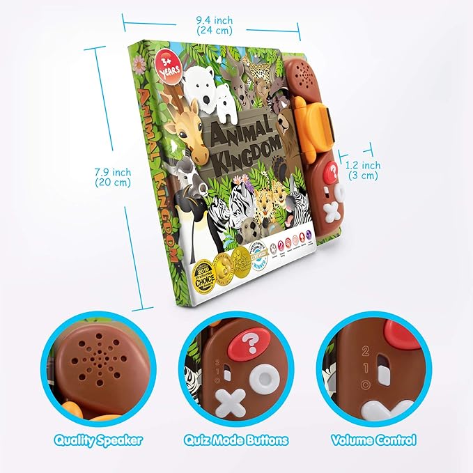 BEST LEARNING Book Reader Animal Kingdom - Educational Talking Sound Toy to Learn Animals with Quiz Games for Kids Ages 3 to 8 Years Old | Ideal 3-5 Boy or Girl Birthday Gift