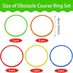 Libima Obstacle Course Ring Set Exercise Hoop Large Hoop Plastic Toys Playground Toys for Gymnastics Practice Party Games Educational Activities Holiday Decor, 5 Colors(12 Pcs,18.9 Inch)