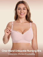 HBselect 3Pack Nursing Bras for Breastfeeding Seamless Scalloped Maternity Bras for Pregnancy Ultra Comfort Sleep Bras