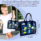 Qizfun Busy Board Book Montessori Toys for 1 2 3 4 Year Old, Boy Birthday Gifts, Educational Sensory Learning Toys for Toddlers 1-3, Car Airplane Travel Activities for Kids Ages 2-4 Year Old