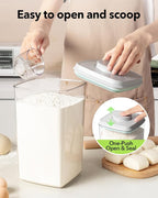 Ankou Airtight Food Storage Container with Pop Lid & 130ml Scoop, 4L/4.2qt *2 BPA-Free Cereal, Rice, Flour, Pasta & Snack Container, Stackable & Durable,Kitchen Pantry Organizer