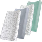 Changing Pad Cover, Diaper Changing Pad Covers 4 Pack, Fitted Baby Changing Table Sheets for 32''×16'' Change Table Pad, Cradle & Bassinet Sheets for Boys & Girls, Soft & Breathable