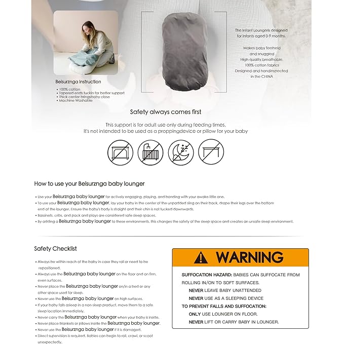 Baby Lounger - Snuggle Cozy Me Infant Lounger for Newborns | Flannel Cover, Breathable Soft, Portable Awake-Time Pad, Essential Baby Gift -Lake Green