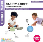 Soft Spiky Sensory Balls - No Hole Wheat Straw Soft Toys for Toddlers 1-3 Multicolor Bath Gifts Montessori Toys Baby Balls 6 to 12 Months, Swimming Pool Beach Shower Baby Toy