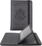 Melsbrinna Rfid Passport Holder for Travel women/Men, Cute Passport Wallet Rfid Blocking Card Slots, Rfid Passport Cover/CaseTravel Wallet, Passport Book Holder (1, Black3)