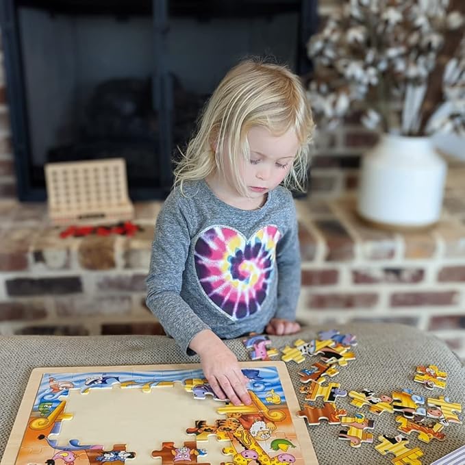 Noah Jigsaw Puzzles for Toddlers Age 3-5, 48pcs Preschool Educational Learning Toys Sets Gift for Baby Infants Boys and Girls (Noah's Ark…)