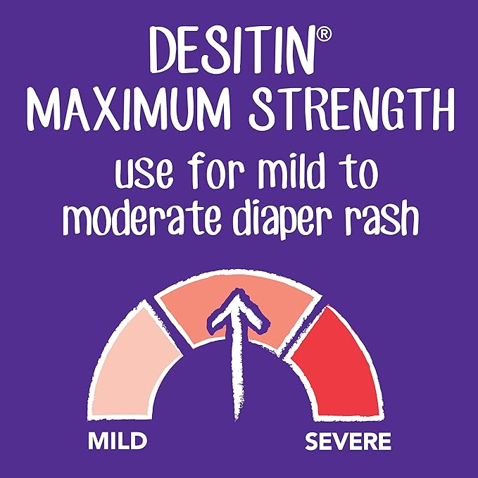 Desitin Maximum Strength Baby Diaper Rash Cream with 40% Zinc Oxide for Treatment, Relief & Prevention, Hypoallergenic, Phthalate- & Paraben-Free Paste, 16 oz (Pack of 2)