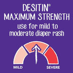 Desitin Maximum Strength Baby Diaper Rash Cream with 40% Zinc Oxide for Treatment, Relief & Prevention, Hypoallergenic, Phthalate- & Paraben-Free Paste, 16 oz (Pack of 2)