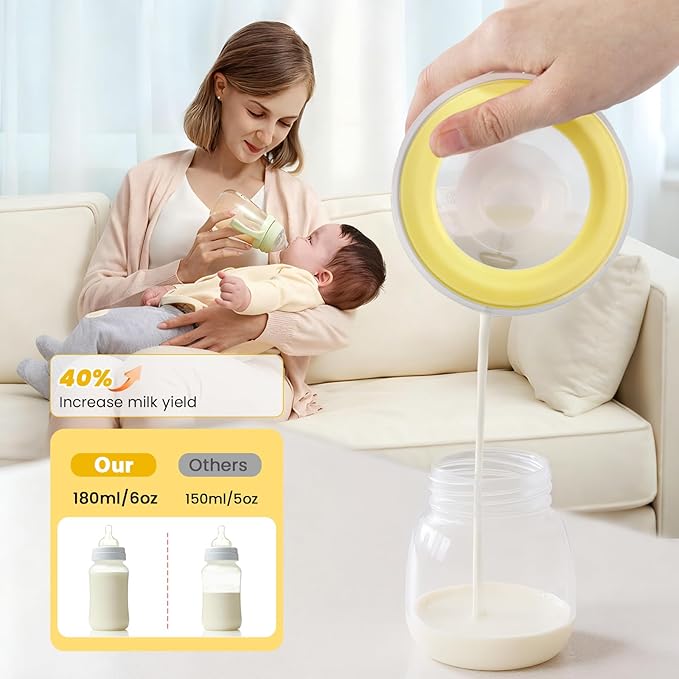 1308 Hands Free Breast Pump | SPA-Level Comfort Wearable Breastfeeding Pump 3 Modes & 9 Levels, Low-Noise Electric Breast Pump Portable for Office & Home Use (27mm Shield, 21/24mm Flange)
