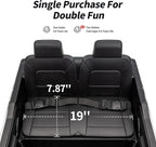 12V 7Ah Electric Police Car Ride on Toy for Big Kids, 2 Seater Kids Ride on Car SUV with Remote Control, Bluetooth - Black