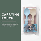 Miniware Silicone Baby Spoon for Training - BPA Free Baby Utensils - Baby Spoons Self Feeding 6 Months | 100% Food Grade Silicone - Modern & Dishwasher Safe Toddler | Dishwasher Safe (Aqua and Oat)