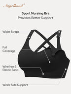 Angelhood Nursing Bras for Breastfeeding, Seamless Nursing Sports Bra Support Yoga Maternity Bras Pregnancy Sleep Bralette