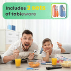 Toddler Utensils, Toddler Forks and Spoons, Baby Stainless Steel Silverware Set with Storage Box for Self Feeding Safe, Dishwasher Safe (2 Set with Case)