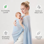 Nursing Cover for Breastfeeding – Privacy Breast Feeding Covers for Women – Soft Lyocell Fabric, Lightweight & Breathable – Multi-Use Scarf, Shawl, Baby Blanket – One Size – with Laundry Bag