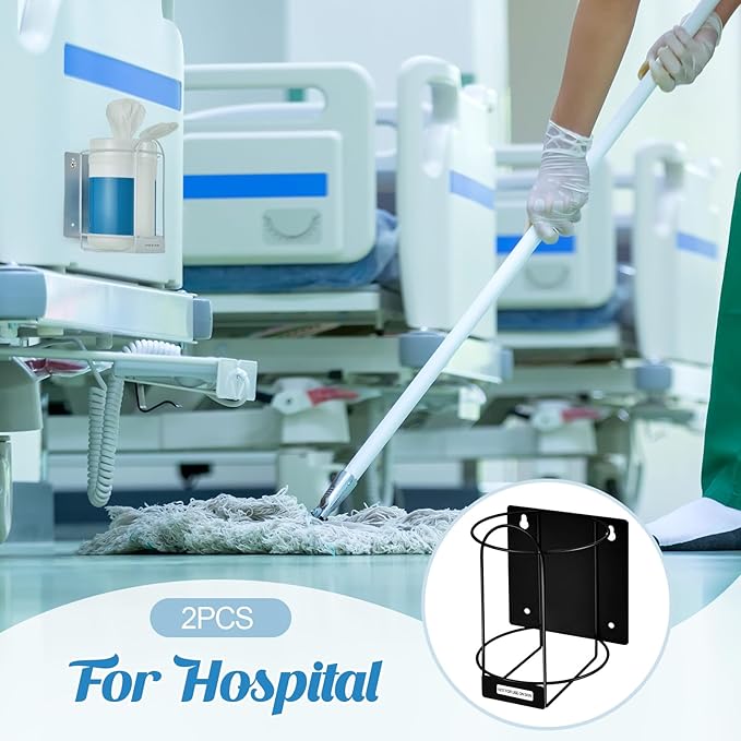 Maxcheck 2 Pack Wipes Holders Wall Brackets, Cleaning Wipes and Diapers Container Organizer Dispenser for Hospital, Kitchen, Bathroom, Offices, Home and Public Restrooms(Black)