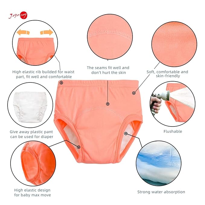 Joyo roy 6Pcs Potty Training Underwear 2T-3T 100% Cotton Soft Absorbent Toddler Toilet Training Pants Waterproof Toddler Underwear Girls 3T Baby Pee Pants with Potty Sticker Chart for Kids