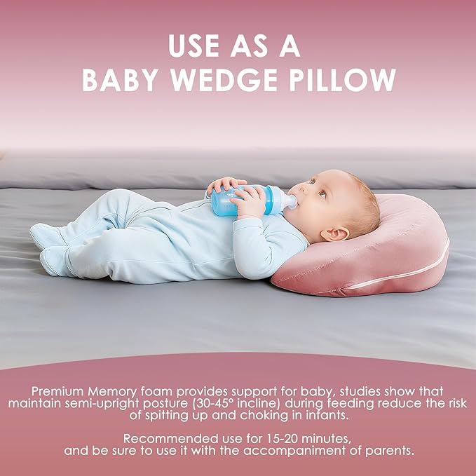 Chilling Home Portable Pregnancy Pillow for Sleeping-Memory Foam Maternity Pillow for Pregnant Women-Travel Wedge Body Pillows-Support for Back, Belly, with Removable Ruby Red,Cooling Cover