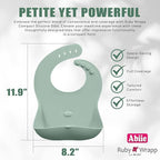 Abiie Ruby Wrapp Silicone Bibs for Babies with Front Pocket - Waterproof Bib - Stain Resistant - Silicone Toddler Bibs