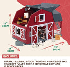 Terra by Battat – 20 Pieces Wooden Animal Barn Toy Set – Farm Animals & Play Fence – Pretend Play for Toddlers & 3+ Years – Educational Toys – Farmhouse Playset with Cute Animal Figures