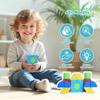 Assorted Shapes Magnetic Building Blocks, 1.65-Inch Large Magnetic Block Set for Toddlers Ages 4+, 24PCS Educational Construction Kit for Boys and Girls