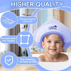 Baby Shower Cap Shield for Kids Soft Silicone Adjustable1-8 Years Old Hair Washing Hat for Kids Toddler Shower Cap Shield Makes the baby Bath More Fun